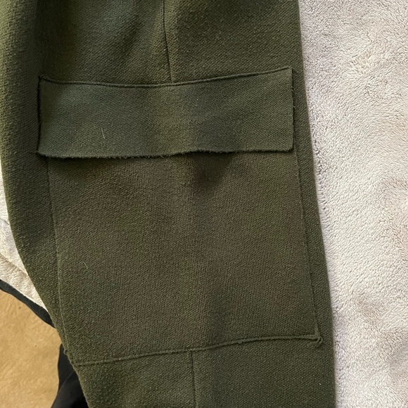 Zara Cargo Pocket Knit Jogger Dark Army Green Size Large - Picture 8 of 11